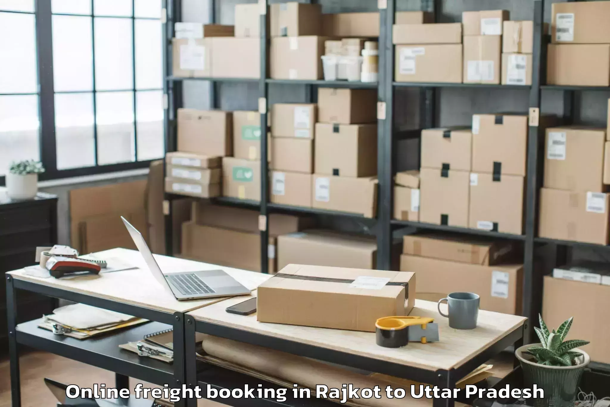 Hassle-Free Rajkot to Itava Online Freight Booking